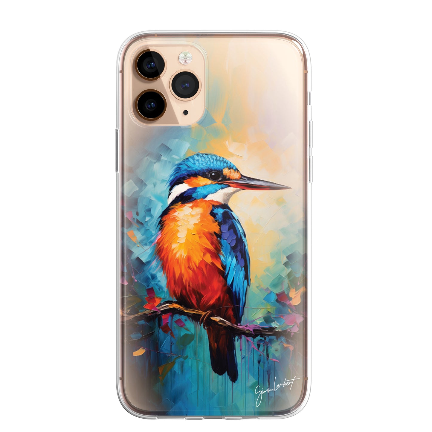 British Birds Phone Case Palette Knife Art CLEAR Cover Case for iPhone 15 14 13 12 Pro +