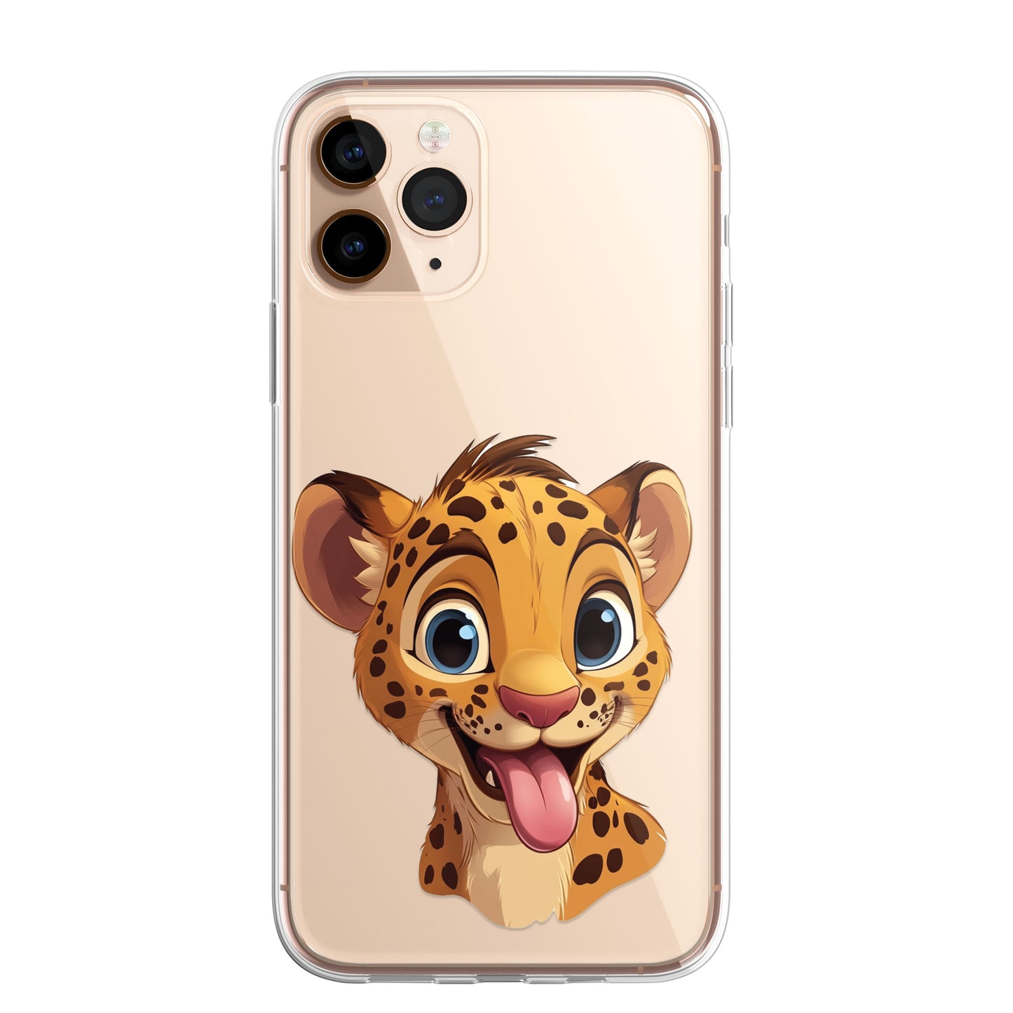 Leopard Custom Cartoon Phone Case Personalised CLEAR Cute Family Splatter Phone Cover Case for iPhone 16 15 14 13 12 11