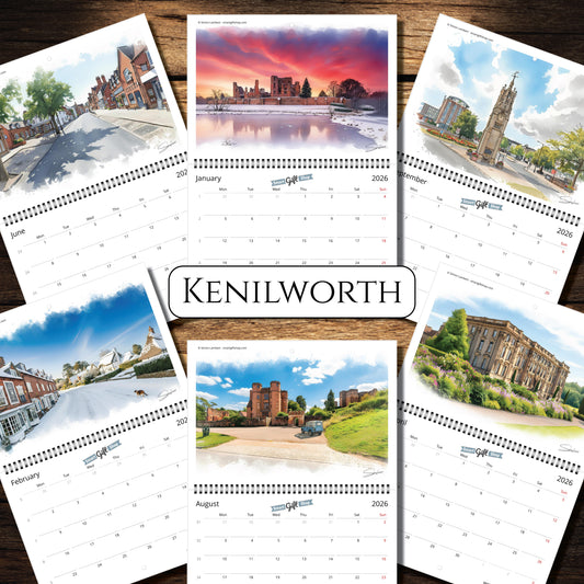 Custom A4 Calendar, Fully Personalisable with Company Branding – Exclusive Kenilworth Artwork by Simon Lambert