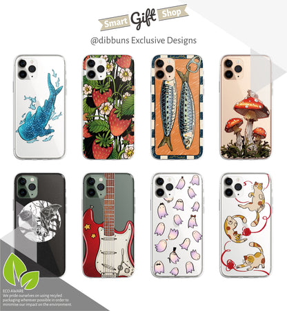 Daisy Mitchell @dibbuns Exclusive Guitar Design Contemporary Artwork Phone Case CLEAR Silicone Phone Cover Case for iPhone 16 15 14 13 12 11