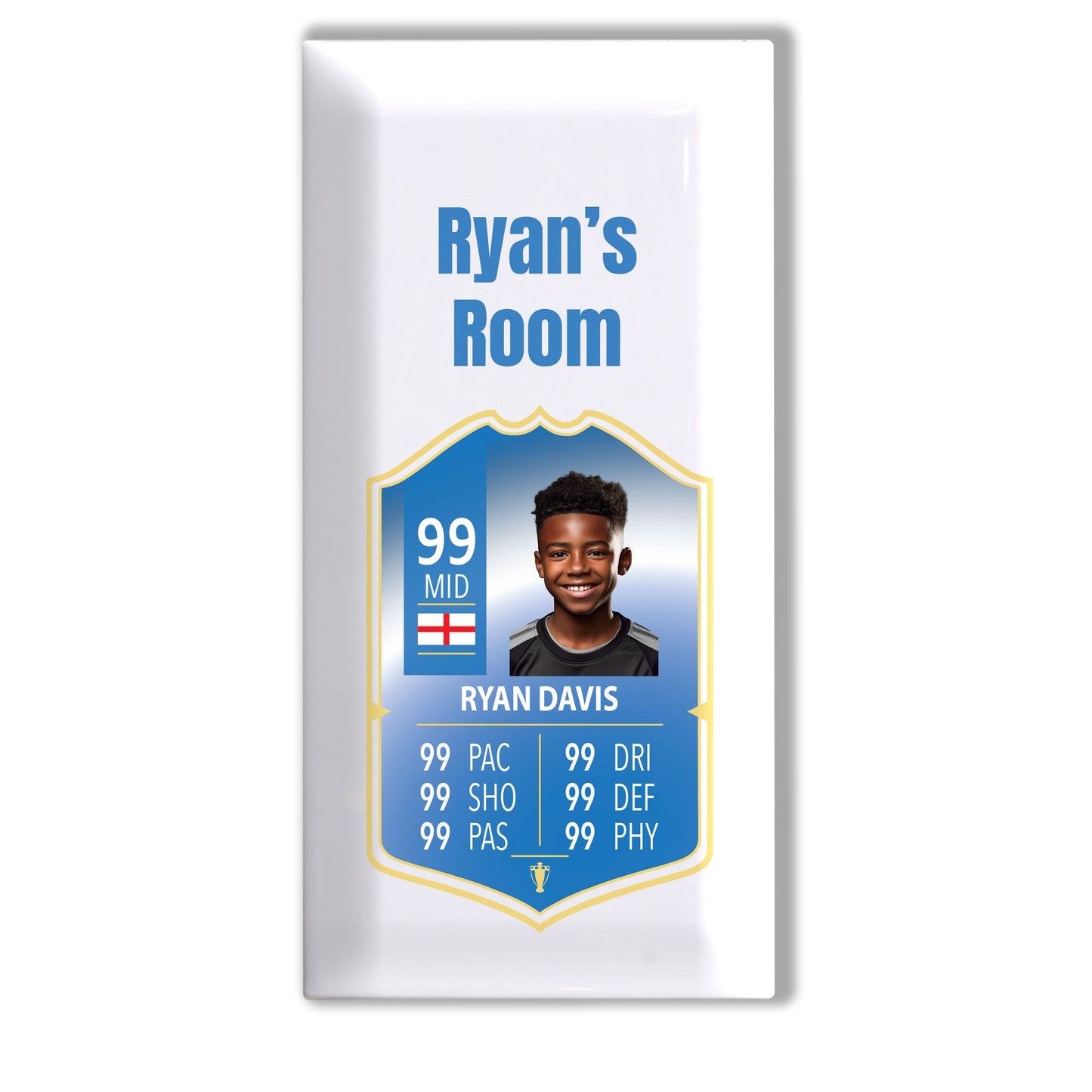 Personalised Premium Ceramic Children's Football Door Plaque - FIFA Card Style Football Gift TOTS Ultimate Team EA FC 24