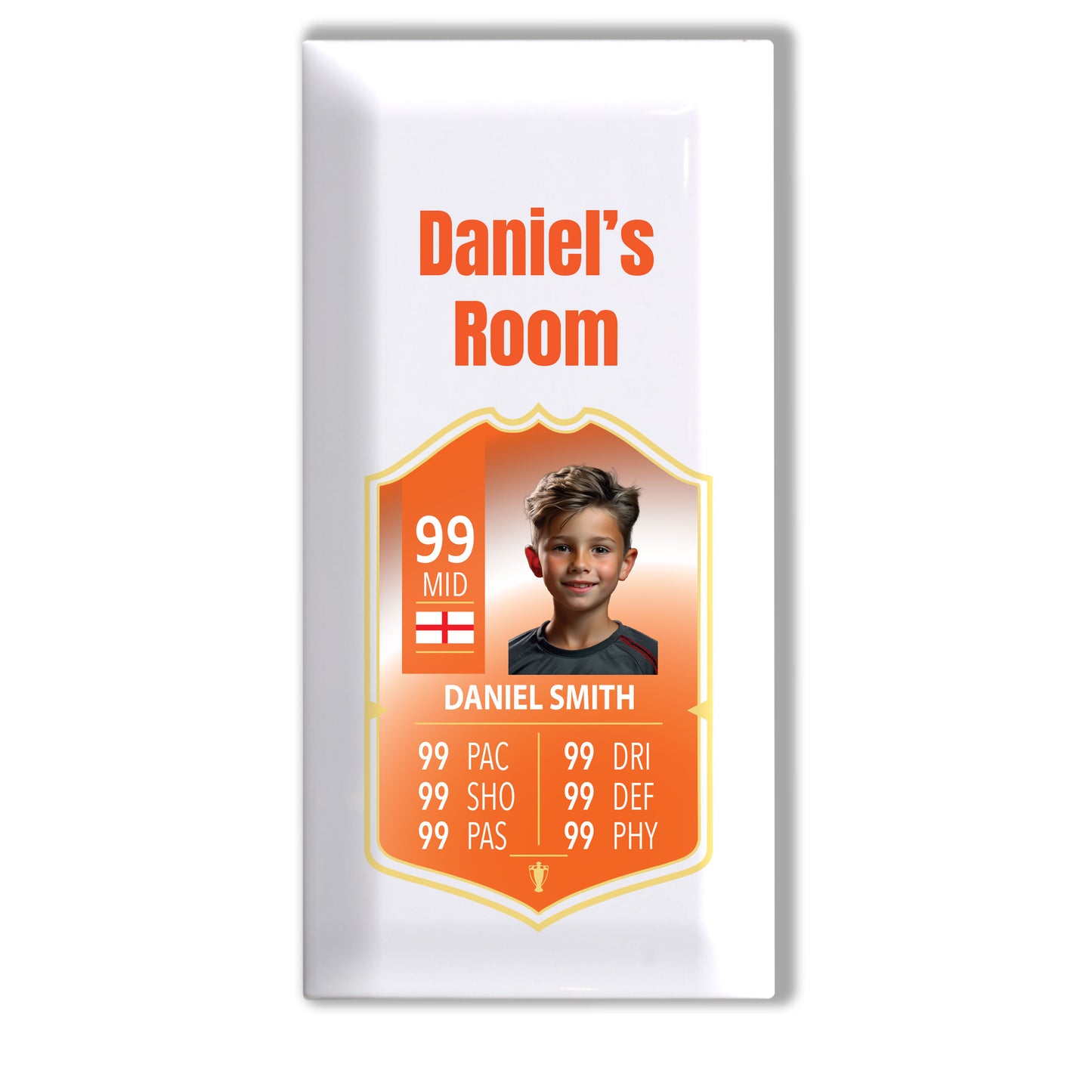 Personalised Premium Ceramic Children's Football Door Plaque - FIFA Card Style Football Gift TOTS Ultimate Team EA FC 24