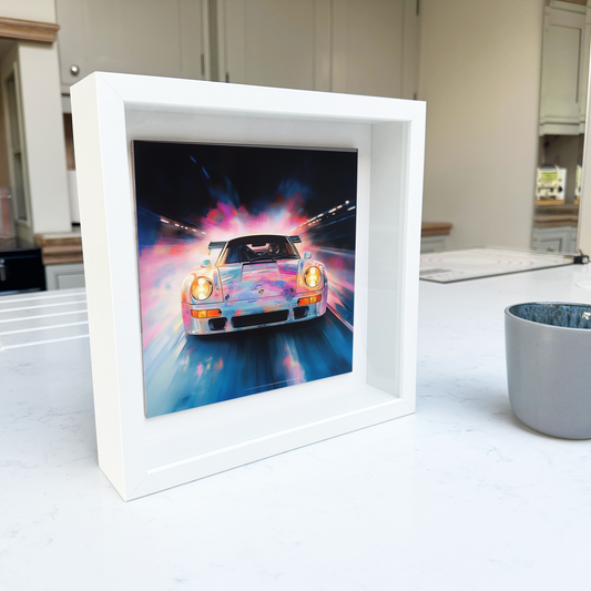 Porsche Racing Contemporary Style Artwork - Framed CERAMIC TILE Art