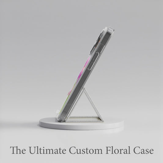 Personalised Floral Phone Case Custom Watercolour Pressed Flowers Luxury Cover, CLEAR Cover Roses iPhone 16 15 13 12 11 Plus Pro Samsung