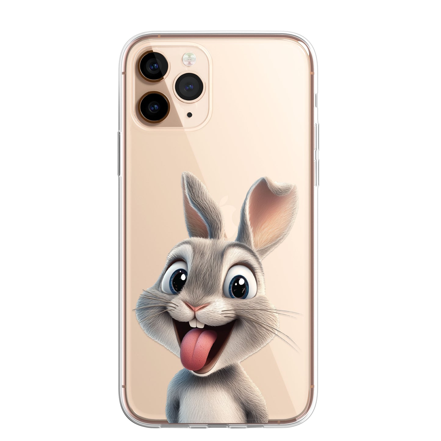 Rabbit Custom Cartoon Phone Case Personalised CLEAR Cute Family Splatter Phone Cover Case for iPhone 16 15 14 13 12 11