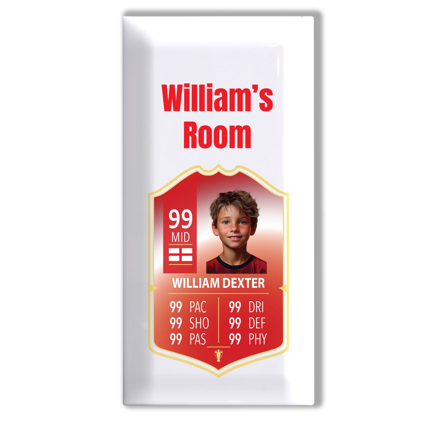 Personalised Premium Ceramic Children's Football Door Plaque - FIFA Card Style Football Gift TOTS Ultimate Team EA FC 24