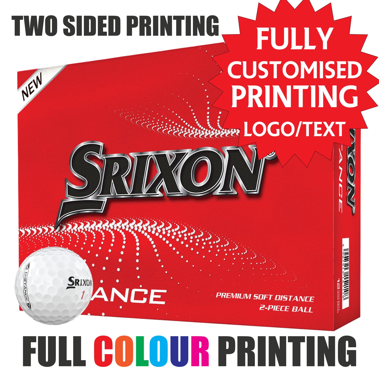 Personalised Golf Balls CUSTOM IMAGE/LOGO Titleist Pro V1 Callaway Srixon Taylor