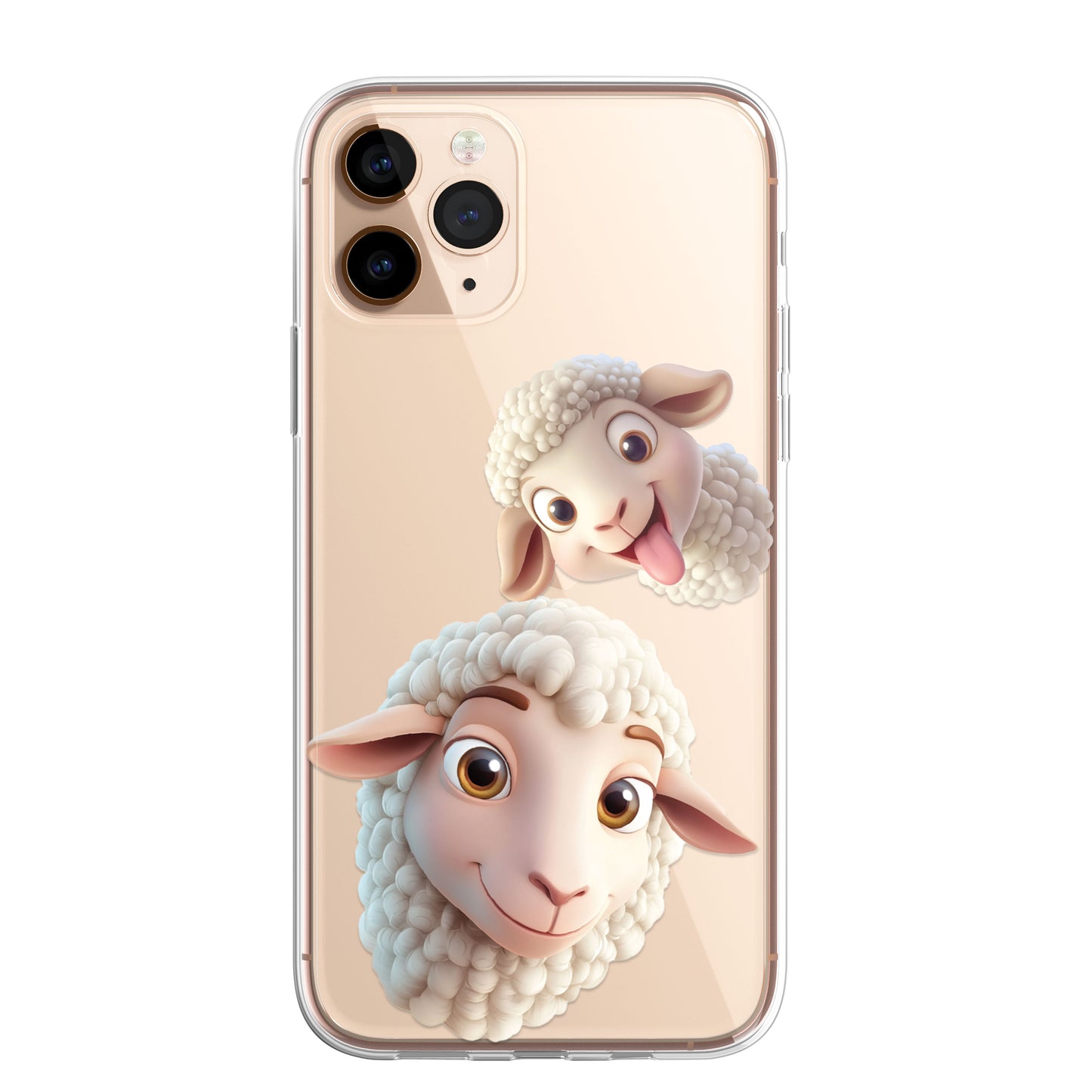 Sheep Lamb Custom Cartoon Phone Case Personalised CLEAR Cute Family Splatter Phone Cover Case for iPhone 16 15 14 13 12 11