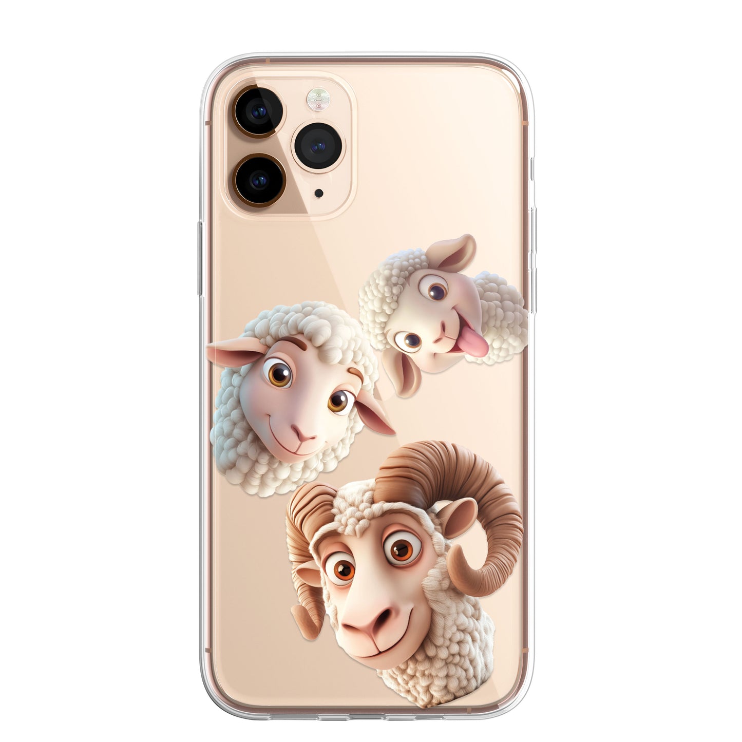 Sheep Lamb Custom Cartoon Phone Case Personalised CLEAR Cute Family Splatter Phone Cover Case for iPhone 16 15 14 13 12 11