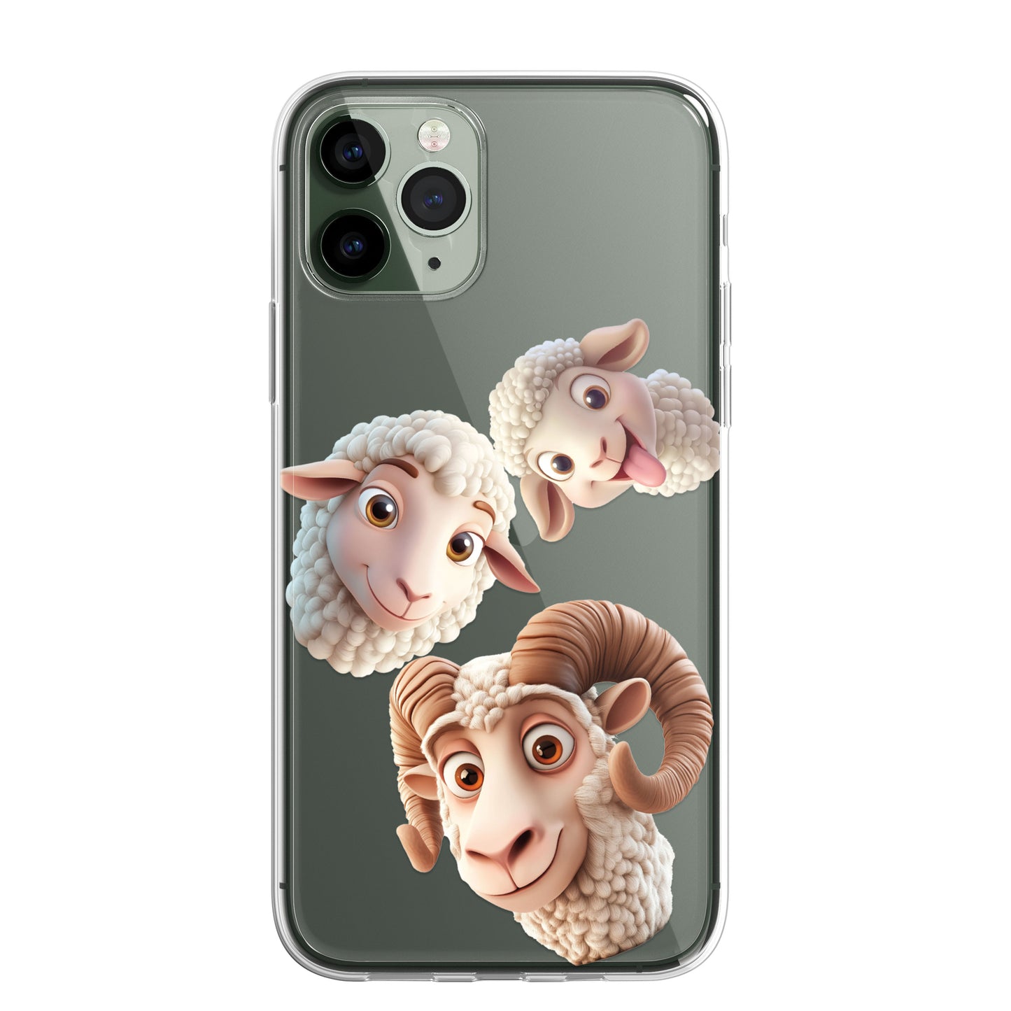 Sheep Lamb Custom Cartoon Phone Case Personalised CLEAR Cute Family Splatter Phone Cover Case for iPhone 16 15 14 13 12 11