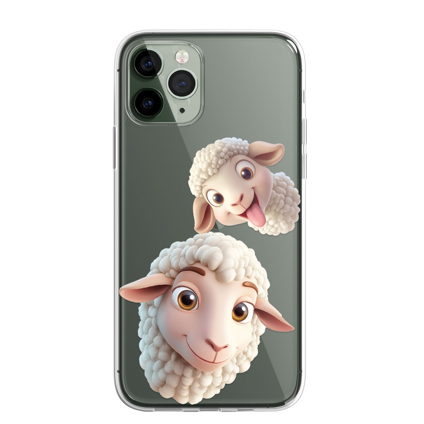 Sheep Lamb Custom Cartoon Phone Case Personalised CLEAR Cute Family Splatter Phone Cover Case for iPhone 16 15 14 13 12 11