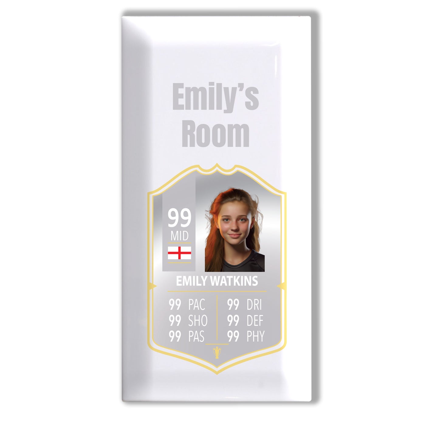 Personalised Premium Ceramic Children's Football Door Plaque - FIFA Card Style Football Gift TOTS Ultimate Team EA FC 24