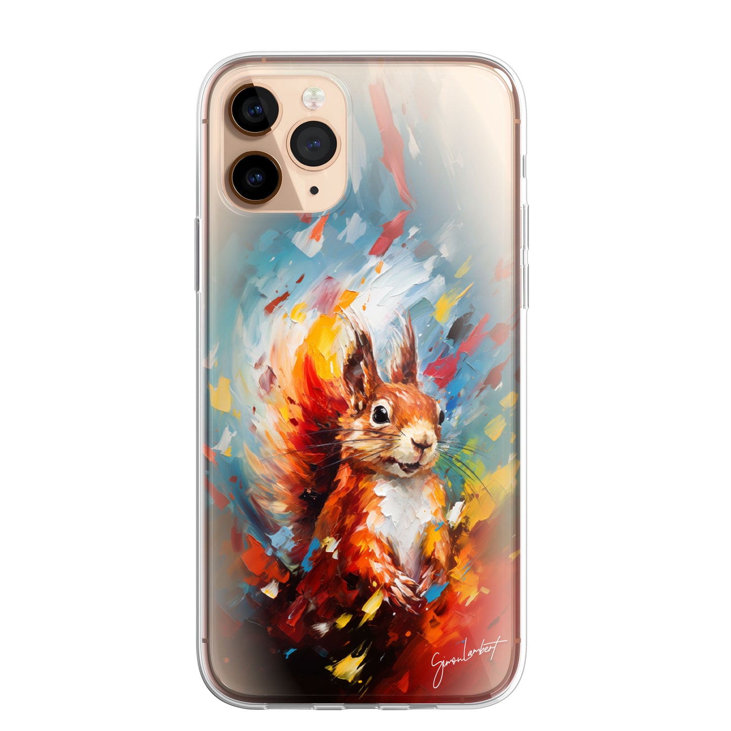 British Woodland Farm Animals Phone Case Palette Knife Art CLEAR Cover Case for iPhone 15 14 13 12 Pro +