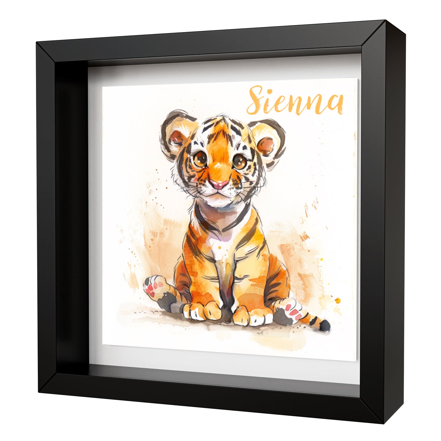 Personalised Tiger Animal Artwork - Framed CERAMIC TILE Print