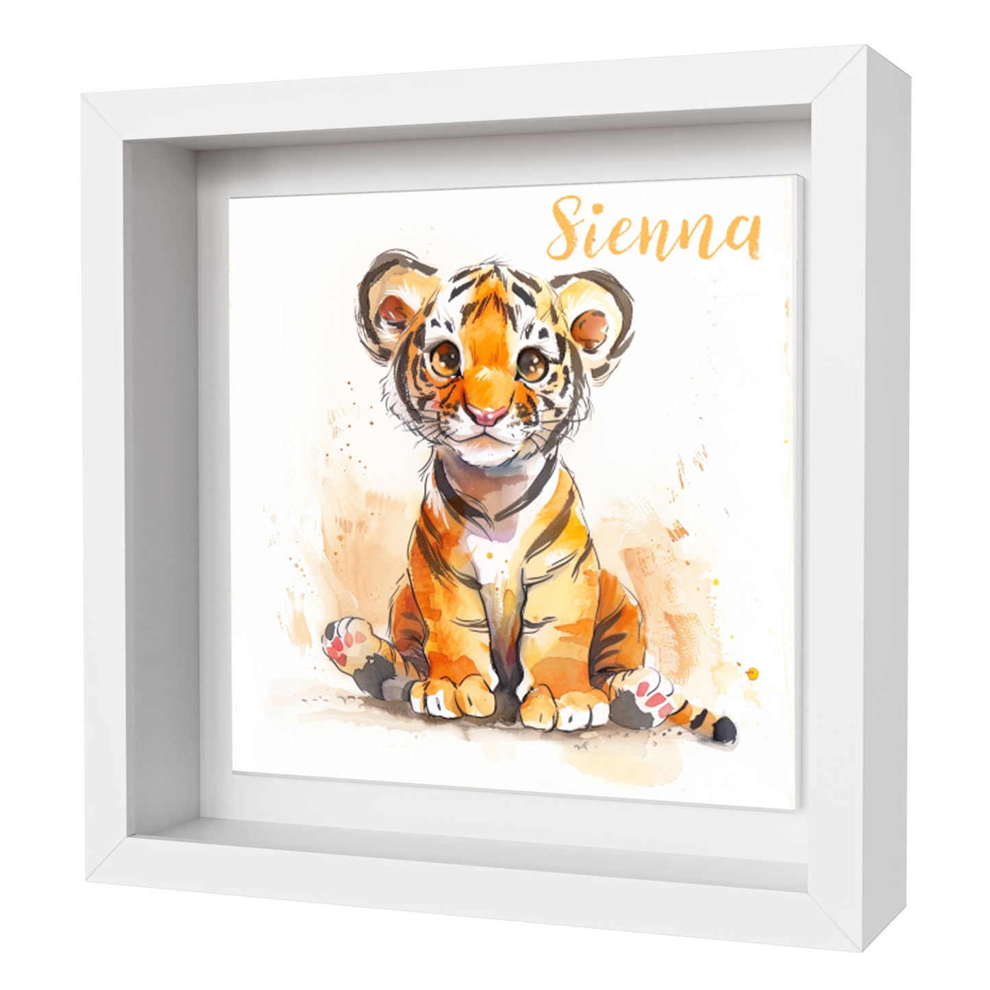 Personalised Tiger Animal Artwork - Framed CERAMIC TILE Print