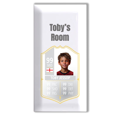 Personalised Premium Ceramic Children's Football Door Plaque - FIFA Card Style Football Gift TOTS Ultimate Team EA FC 24