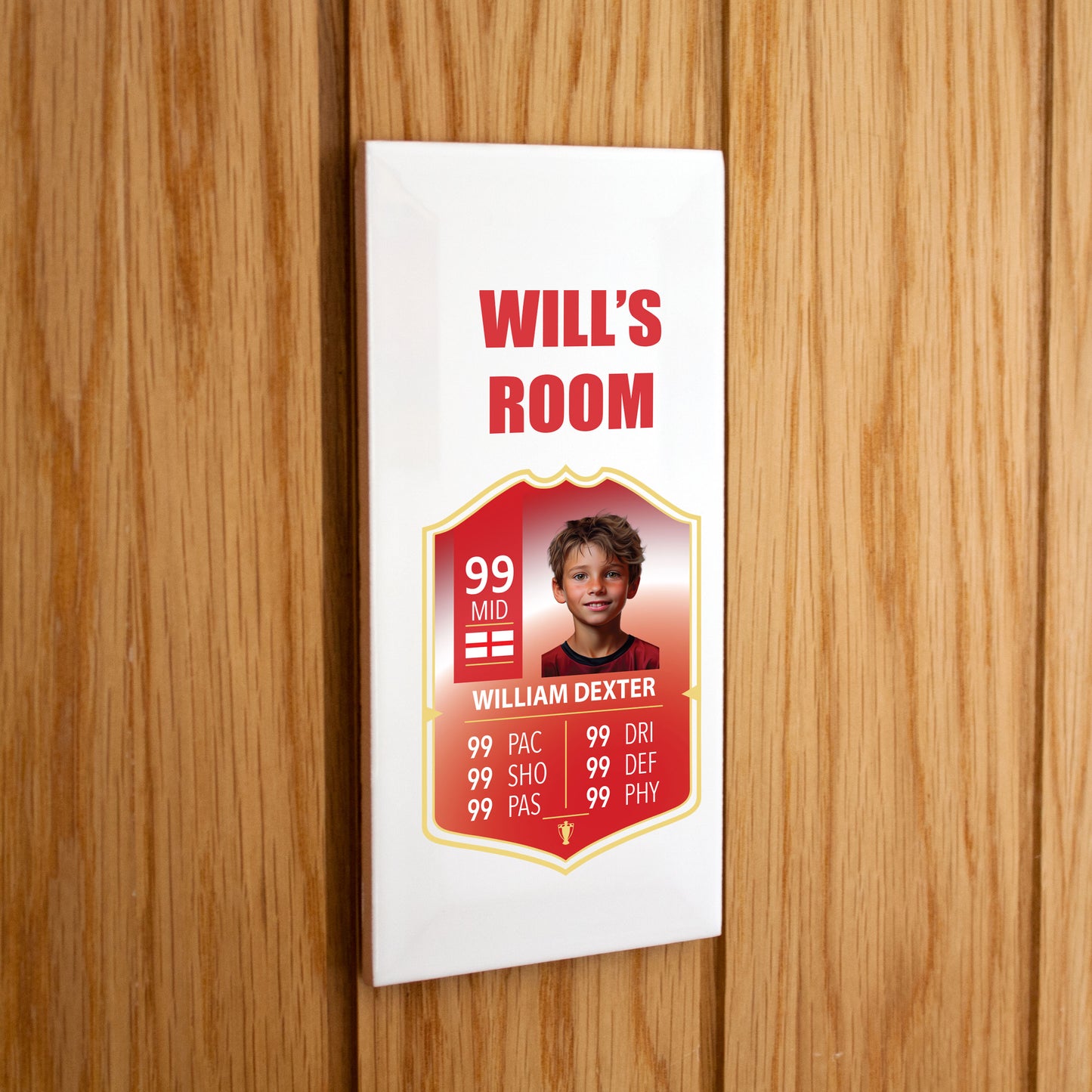 Personalised Premium Ceramic Children's Football Door Plaque - FIFA Card Style Football Gift TOTS Ultimate Team EA FC 24