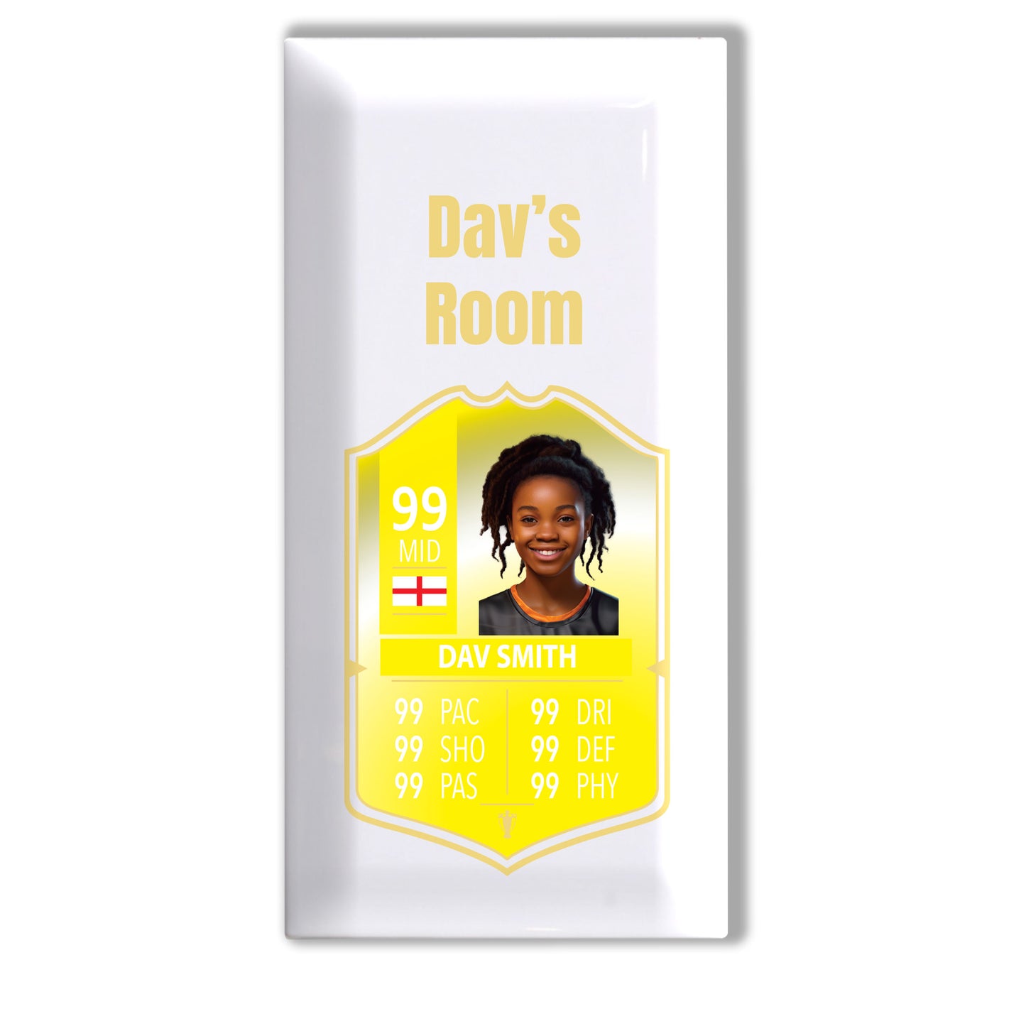 Personalised Premium Ceramic Children's Football Door Plaque - FIFA Card Style Football Gift TOTS Ultimate Team EA FC 24