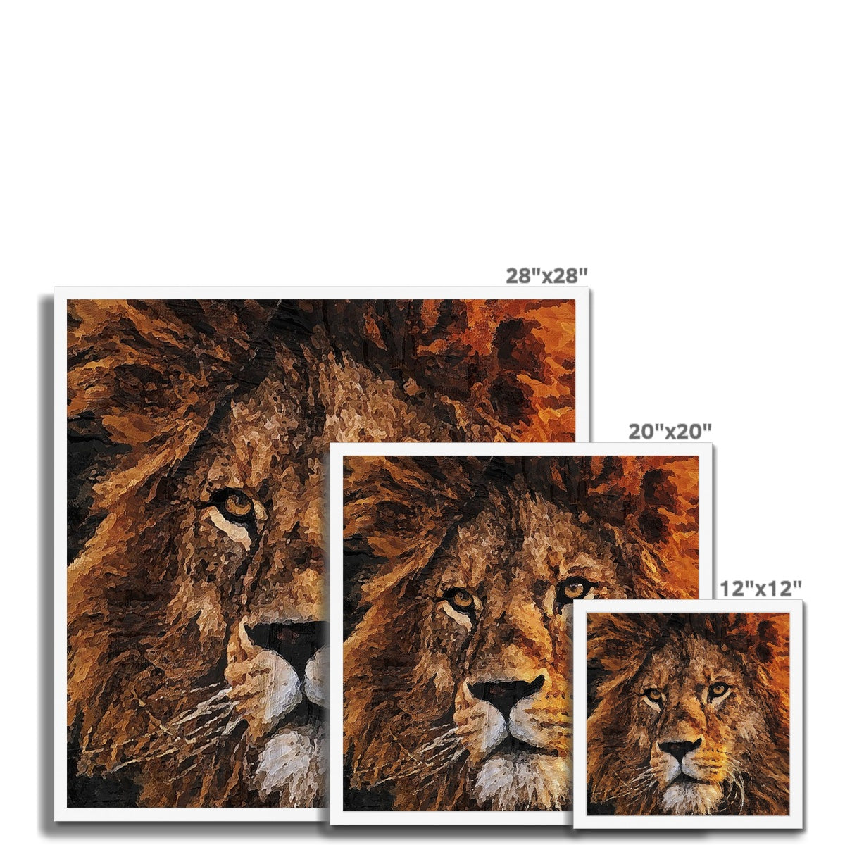Lion Oil Palette Print Framed Print