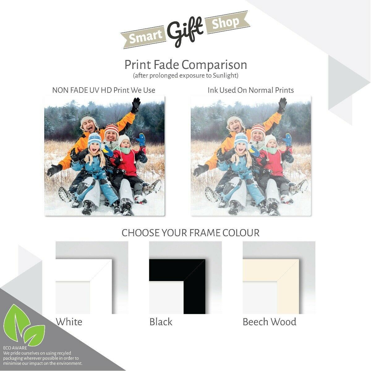 Personalised Custom Photo Print on Ceramic Tile in Optional Box Frame Gift
