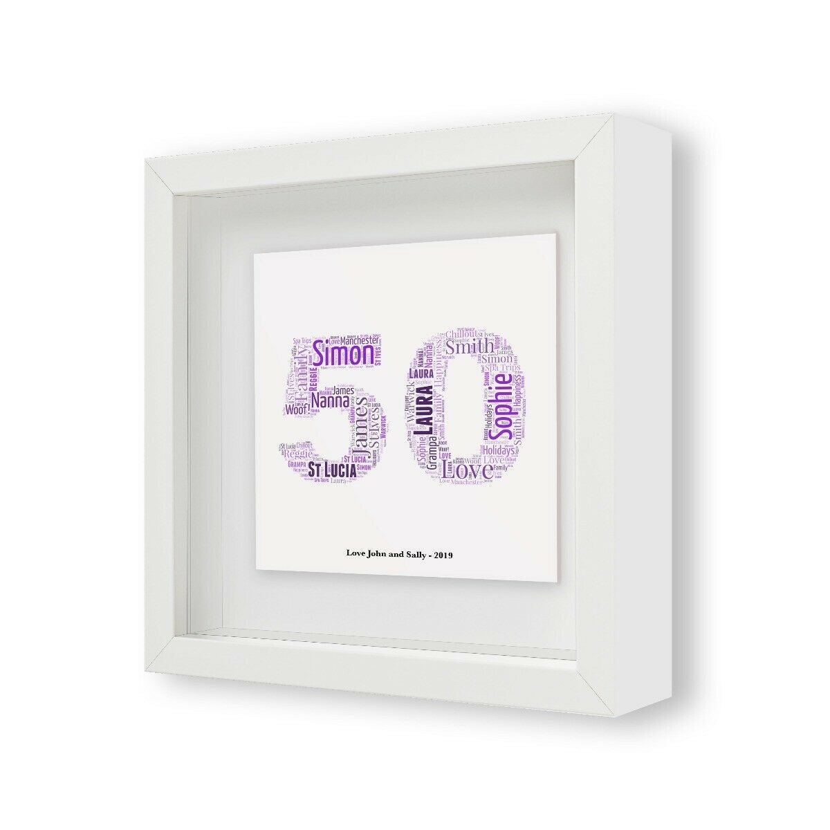 Personalised Word Art Ceramic Print 18th 21st 30th 40th 50th 60th Birthday Gift