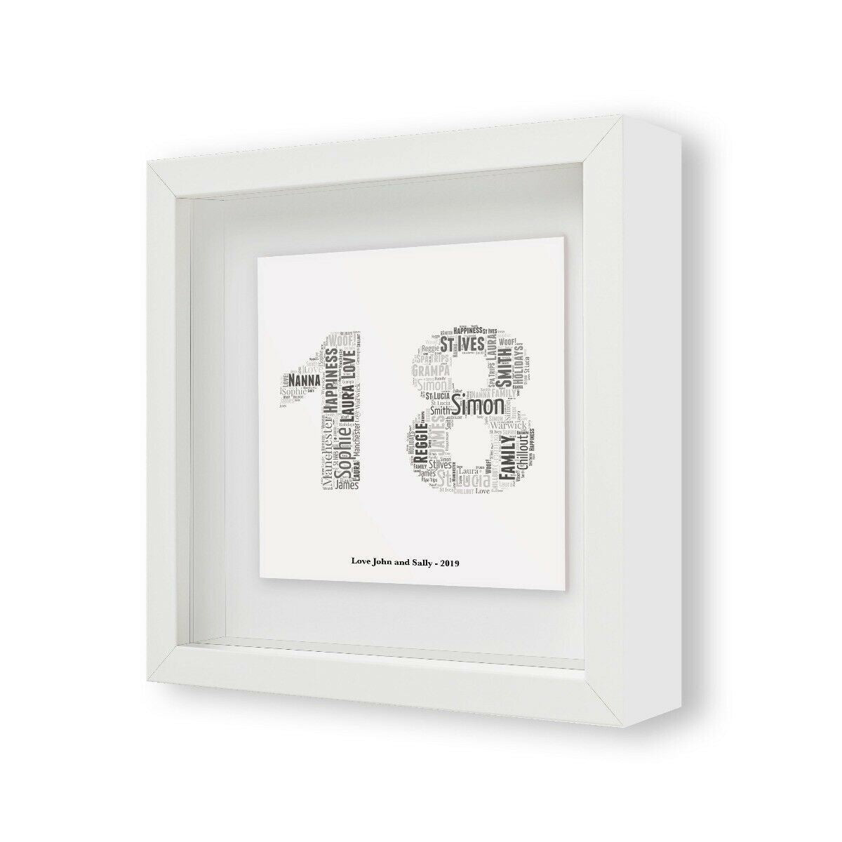 Personalised Word Art Ceramic Print 18th 21st 30th 40th 50th 60th Birthday Gift