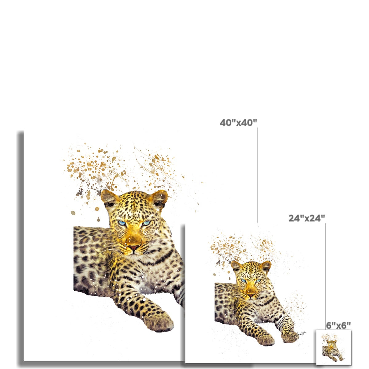 Leopard Splatter Brush Artwork Fine Art Print
