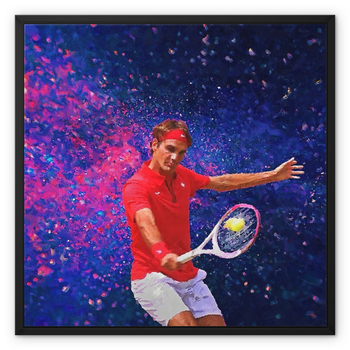 Roger Federer Oil Style Framed Canvas