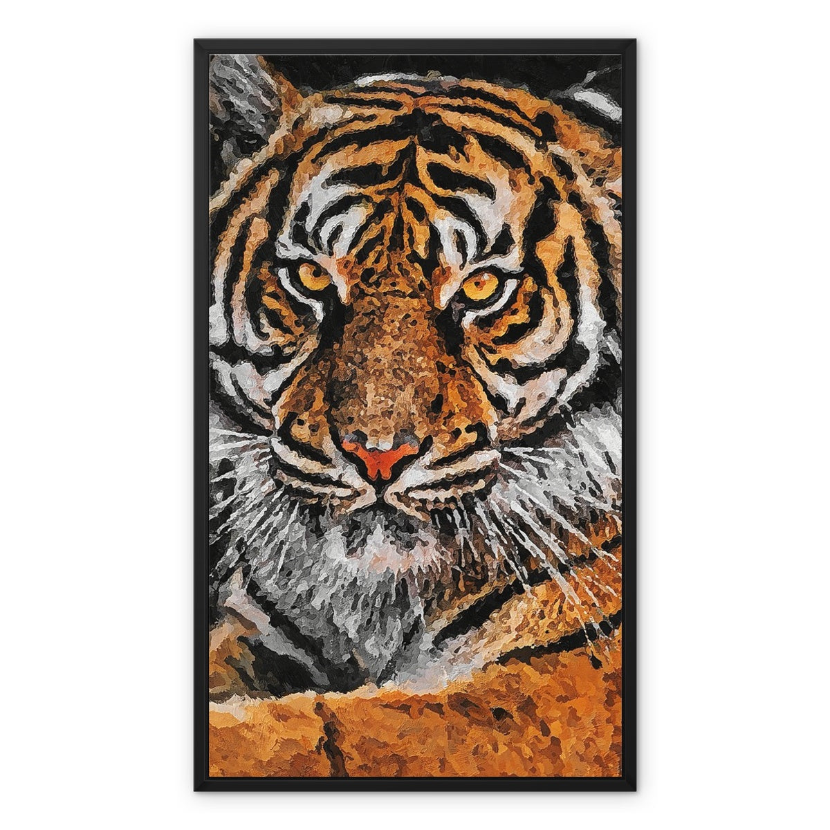 Tiger Oil Palette Print Framed Canvas