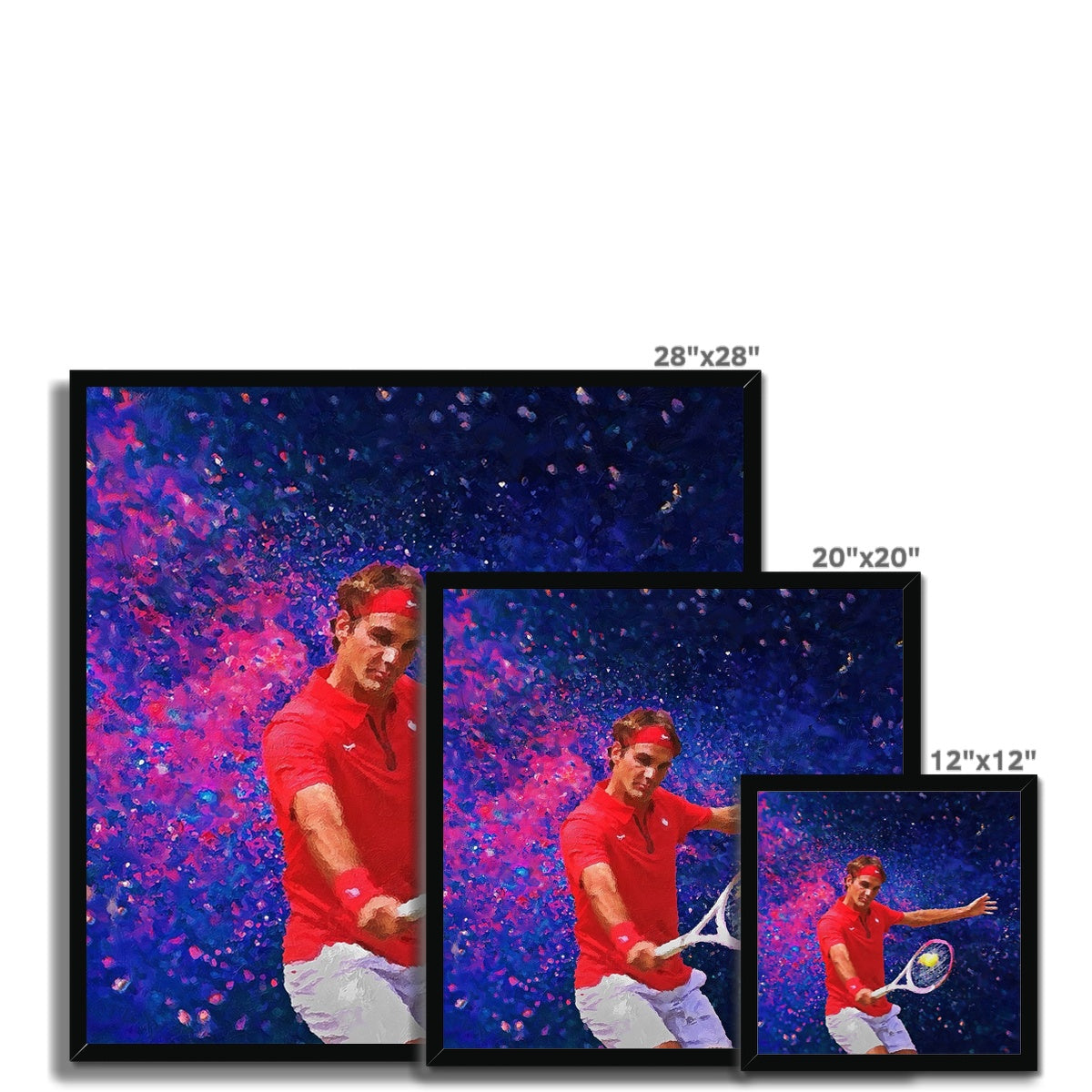 Roger Federer Oil Style Framed Print