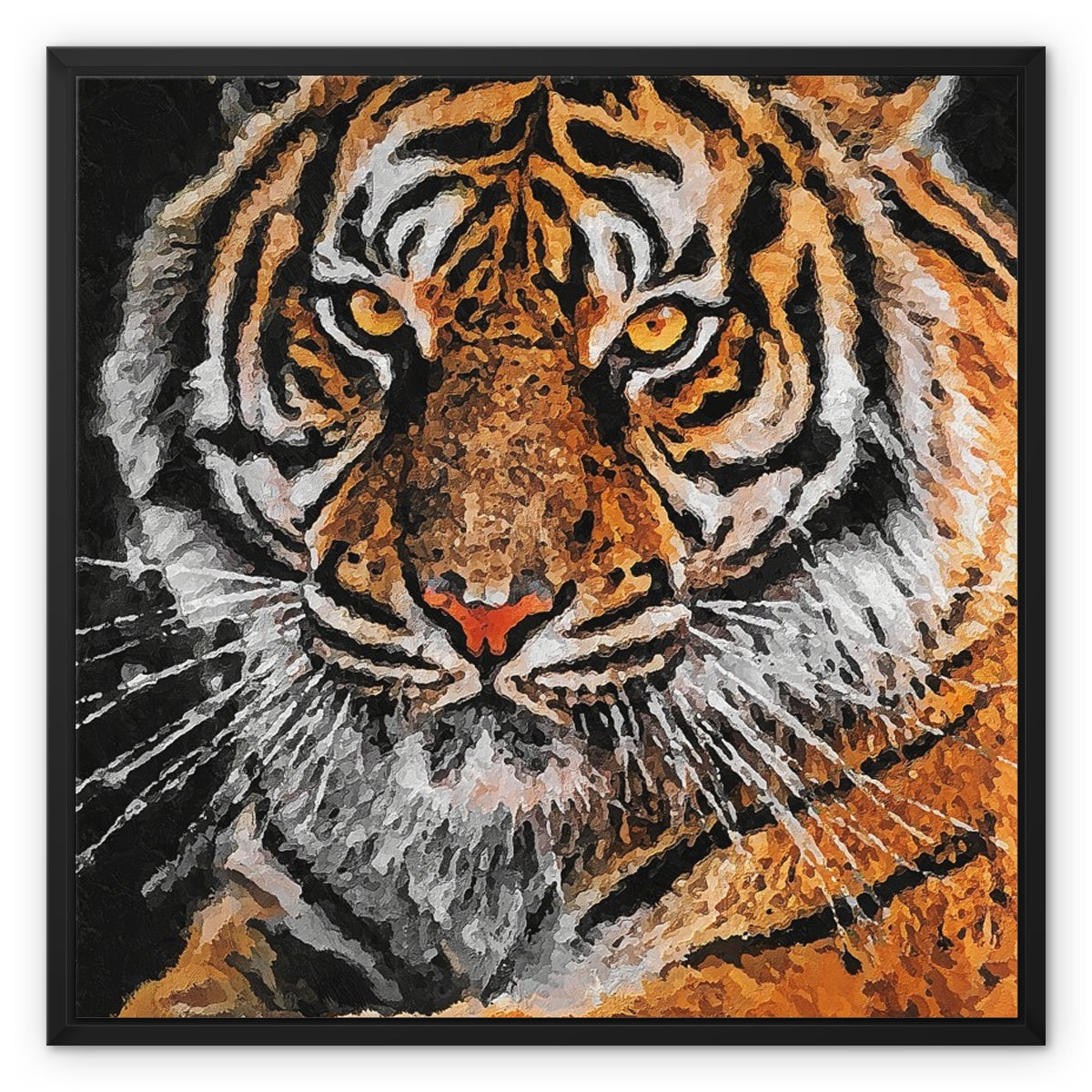 Tiger Oil Palette Print Framed Canvas