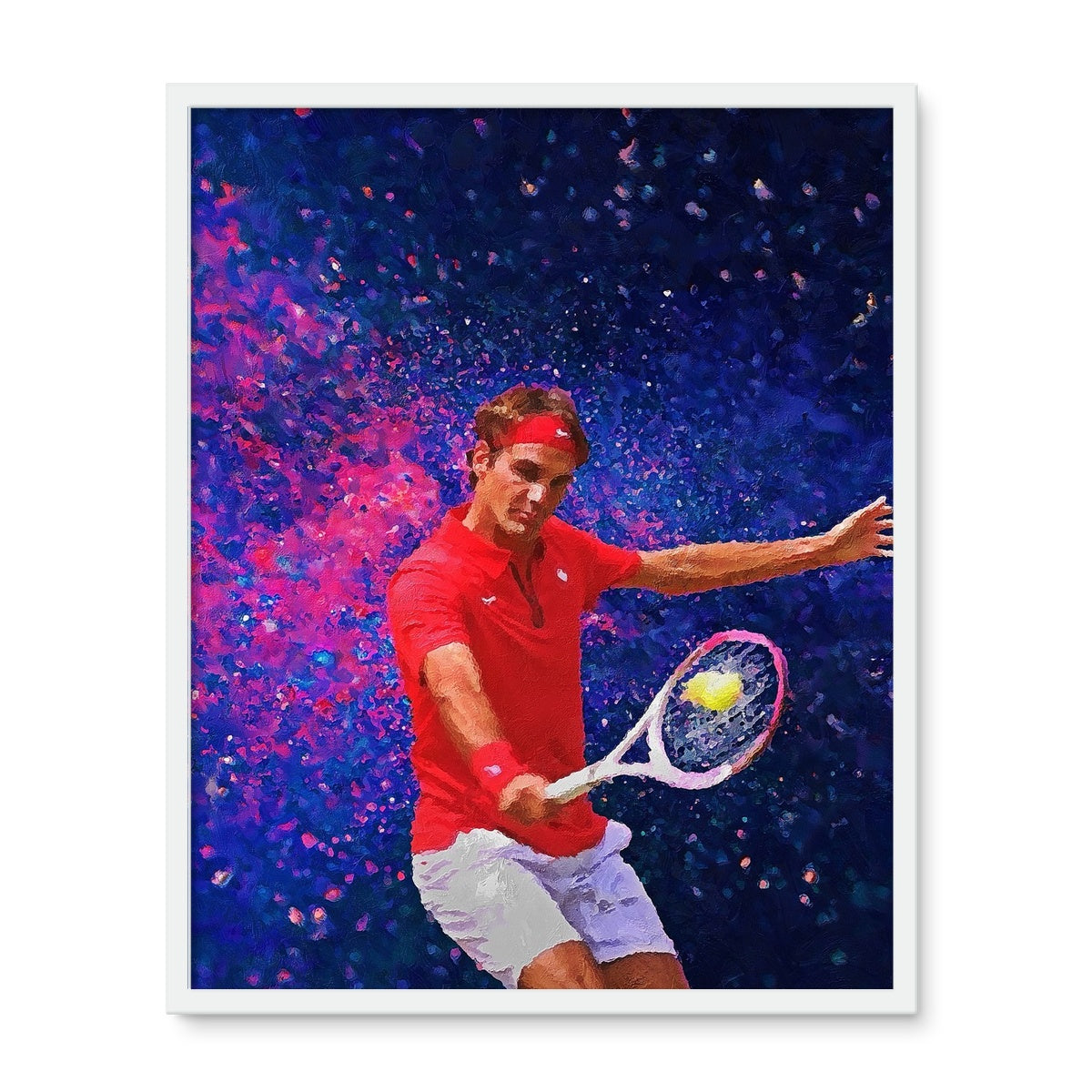 Roger Federer Oil Style Framed Photo Tile