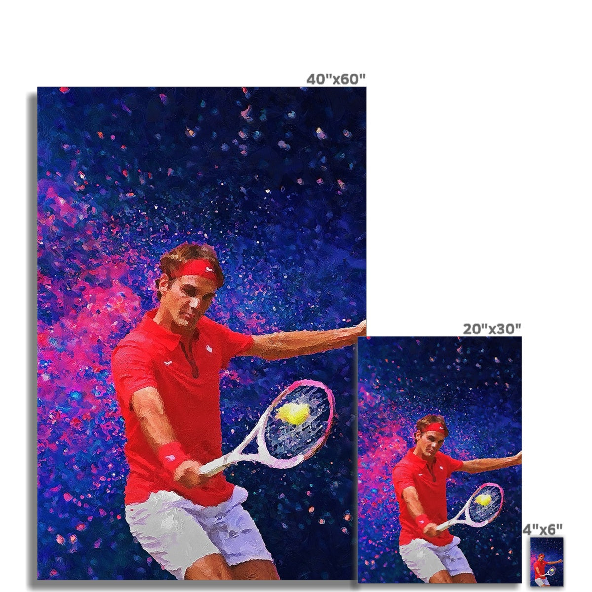 Roger Federer Oil Style Fine Art Print