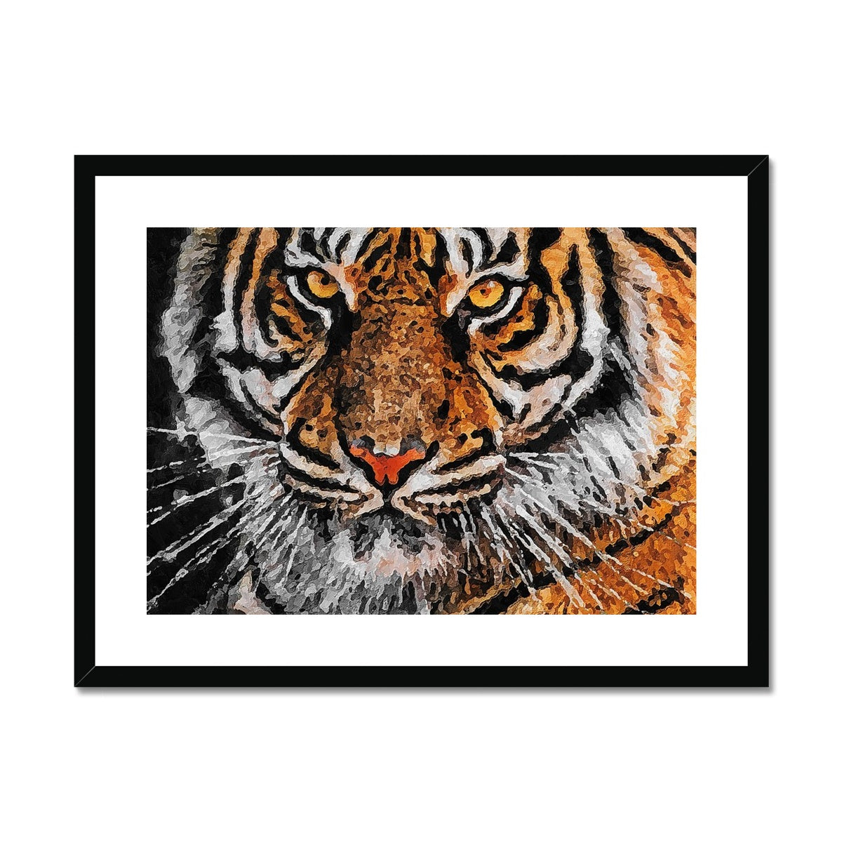 Tiger Oil Palette Print Framed & Mounted Print