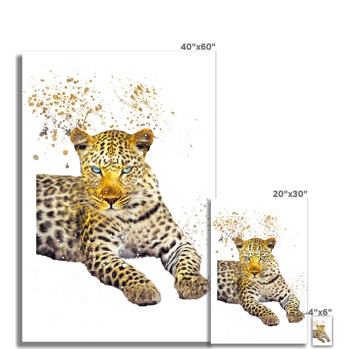 Leopard Splatter Brush Artwork Fine Art Print