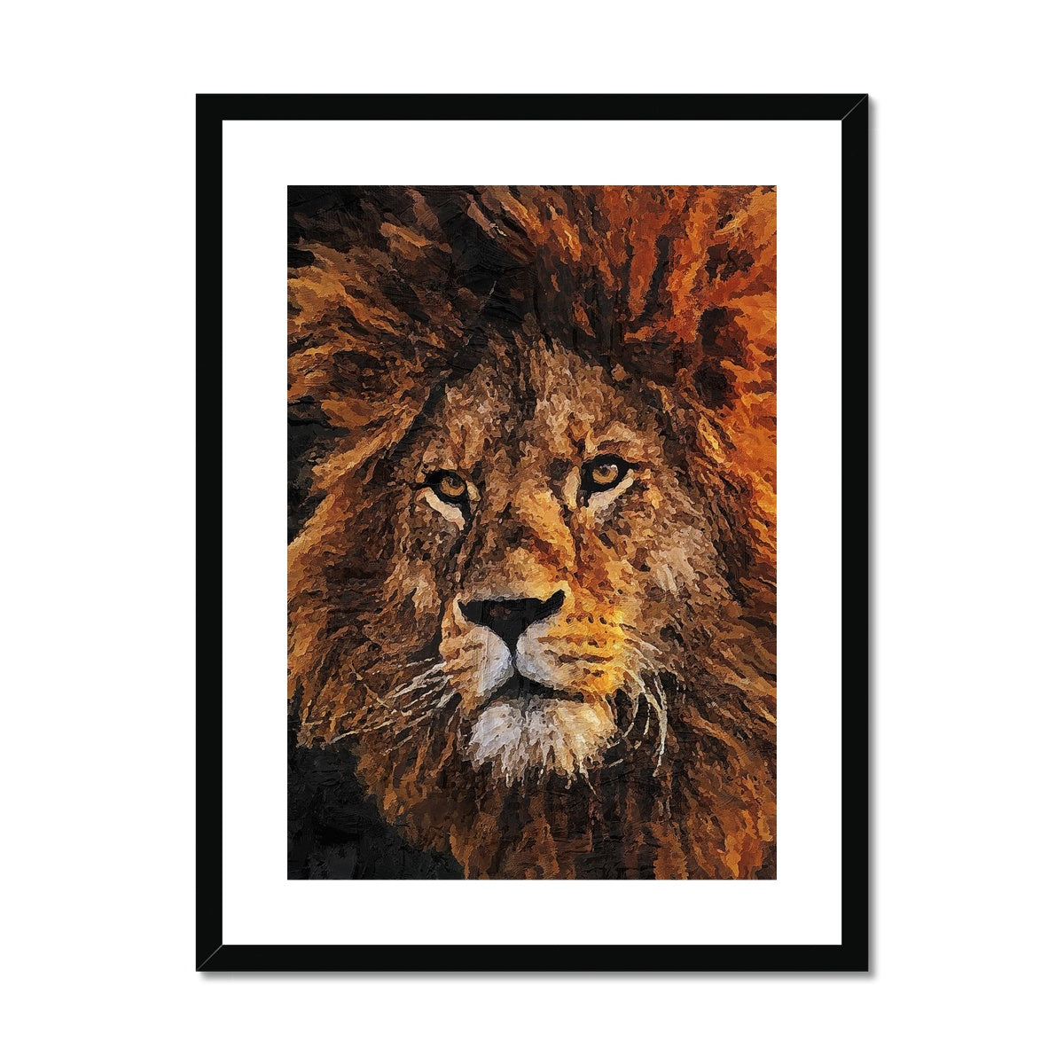 Lion Oil Palette Print Framed & Mounted Print