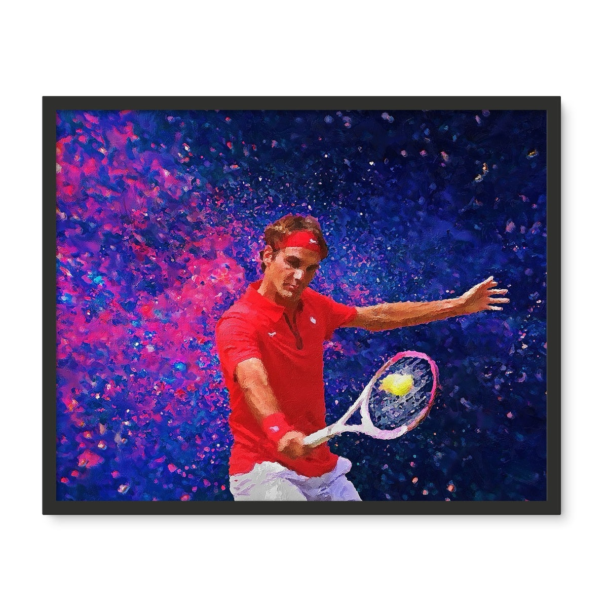 Roger Federer Oil Style Framed Photo Tile