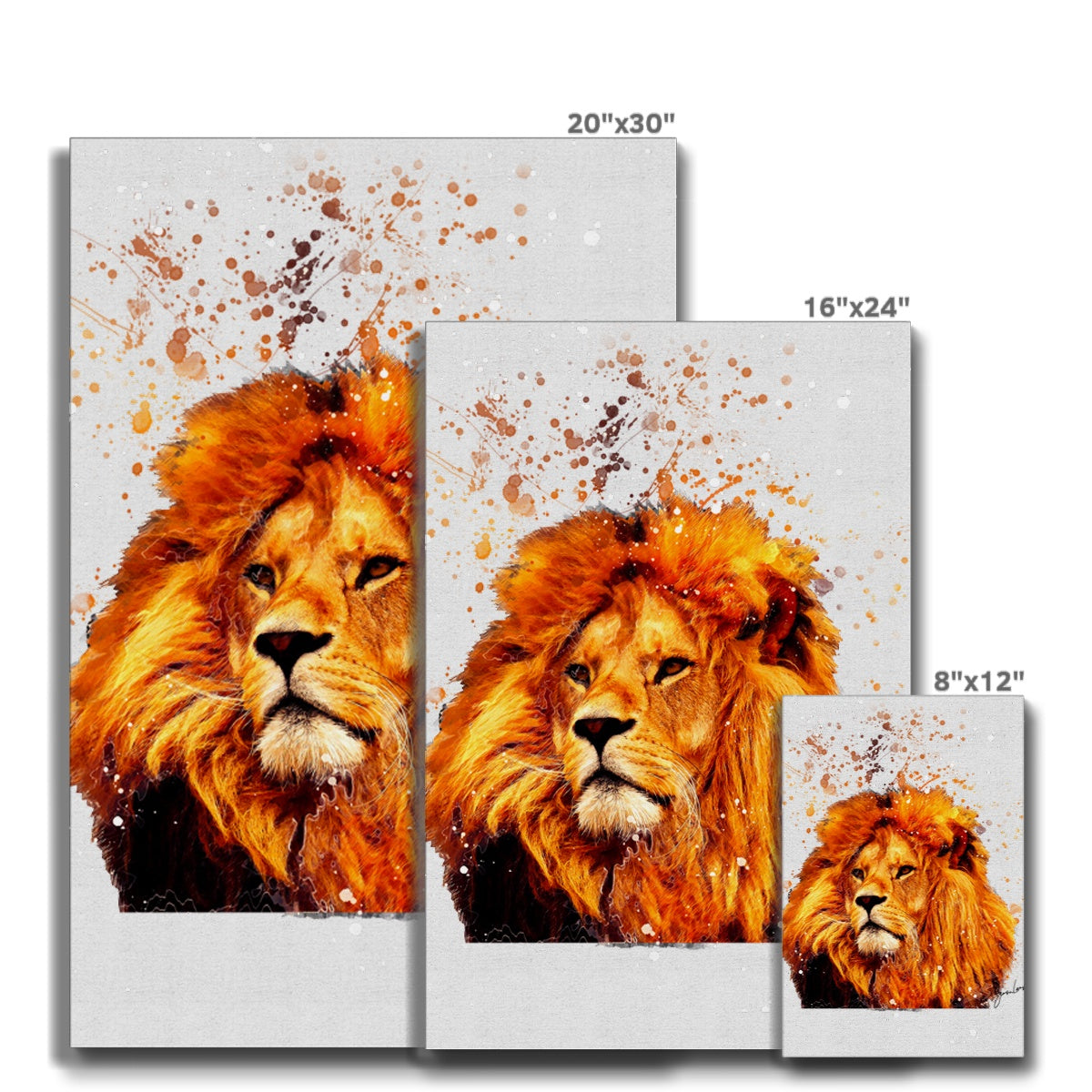Lion Splatter Brush Artwork Eco Canvas