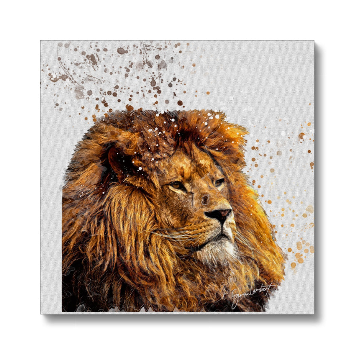 Lion Splatter Brush Artwork Eco Canvas