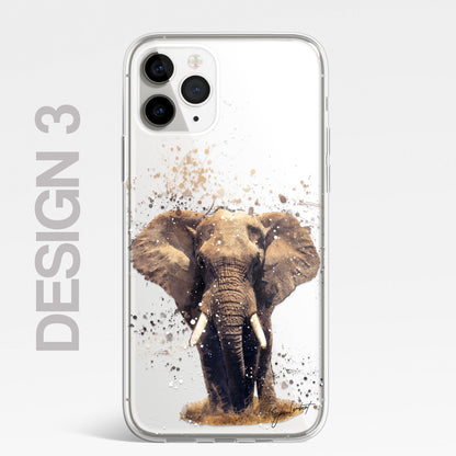 African Animals Phone Case Splatter Art CLEAR Cover Case for iPhone 14 13 12 Pro
