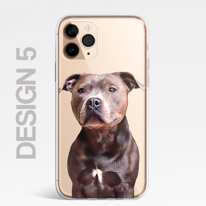 Staffy Staffordshire Terrier Pet Phone Case Brush CLEAR Phone Cover for iPhone