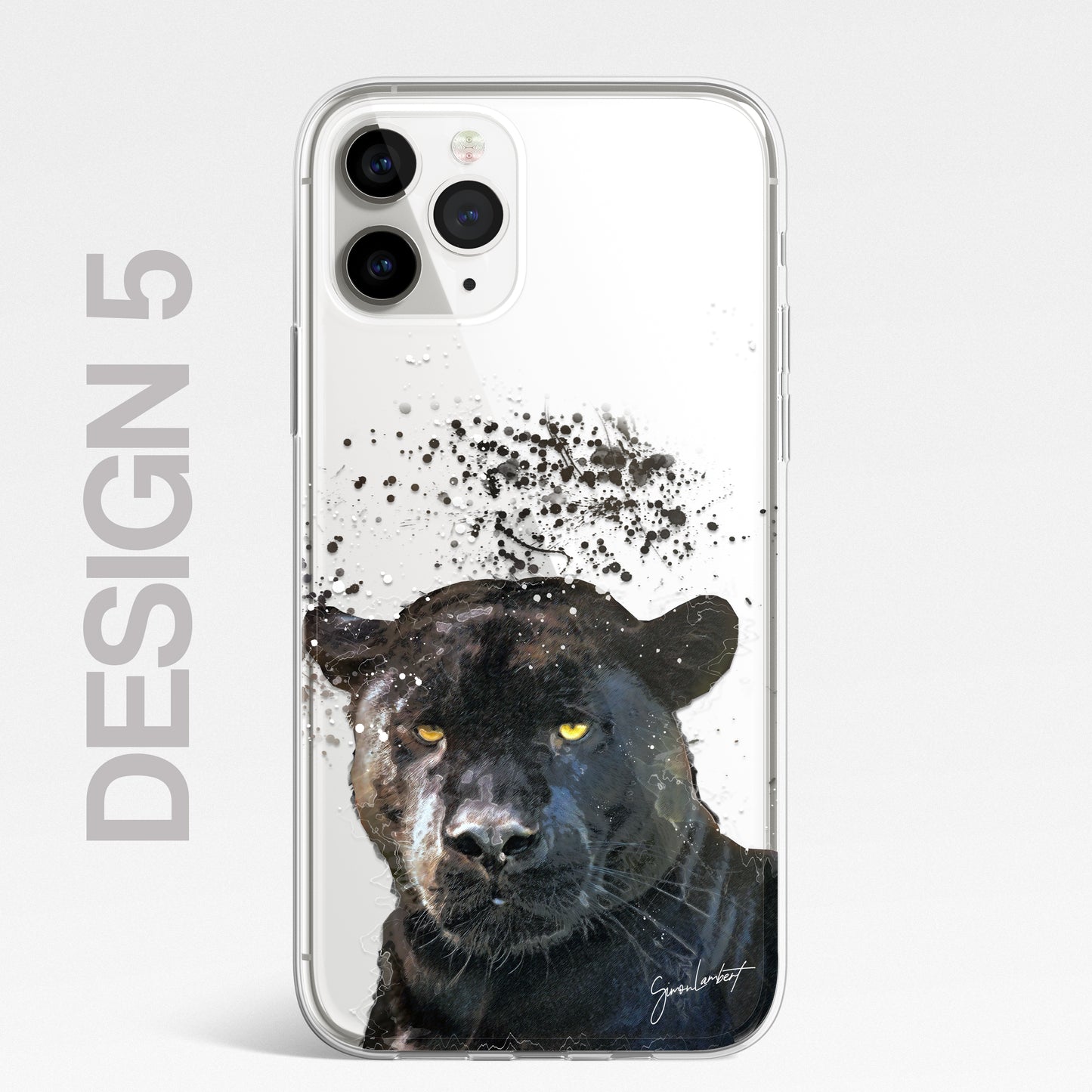 Asian Animals Phone Case Splatter Art CLEAR Cover Case for iPhone 14 13 12 Pro +