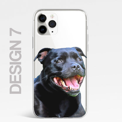 Staffy Staffordshire Terrier Pet Phone Case Brush CLEAR Phone Cover for iPhone