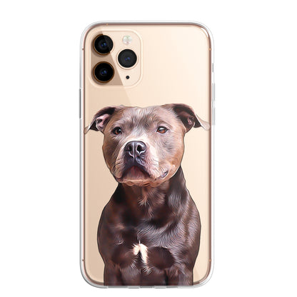 Staffy Staffordshire Terrier Pet Phone Case Brush CLEAR Phone Cover for iPhone