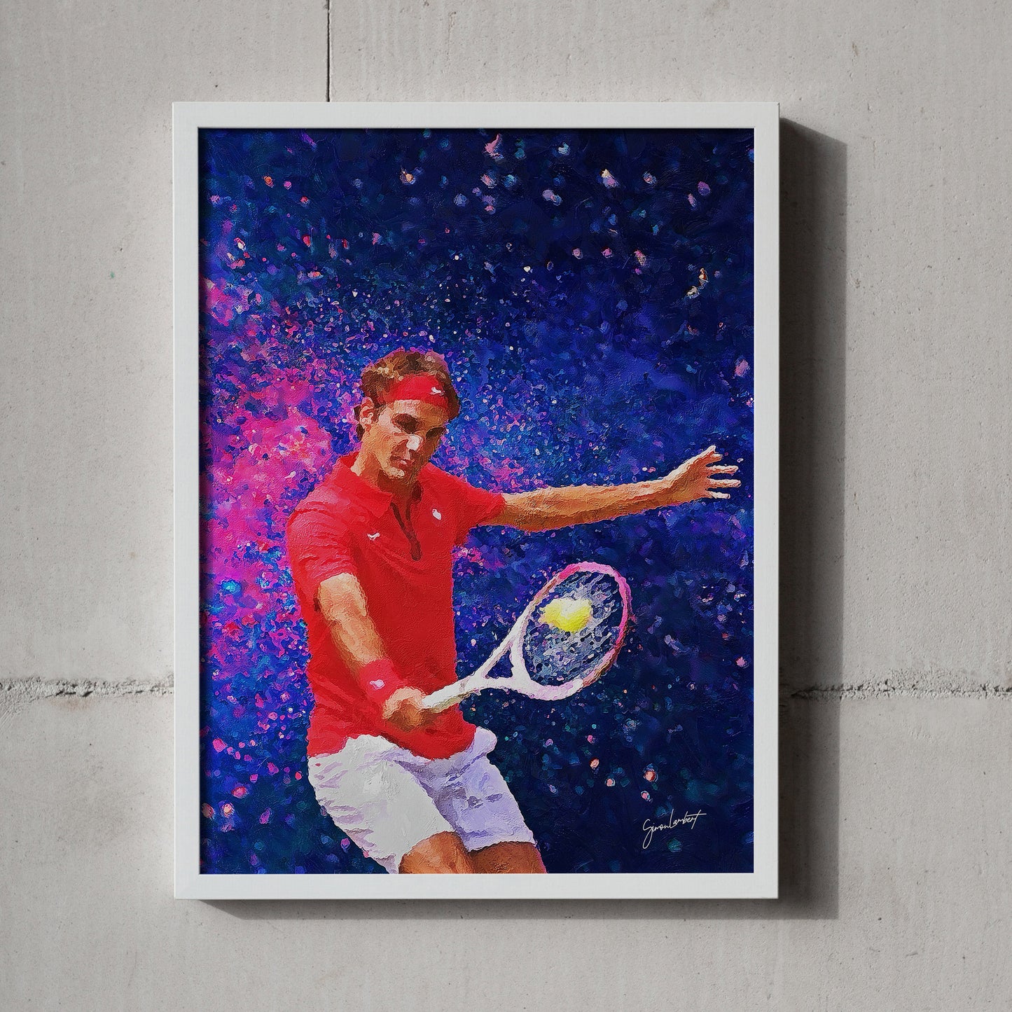 Limited Edition Roger Federer Portrait Oil Style Artwork Fine Art Print (Unframed) HALF PRICE OFFER