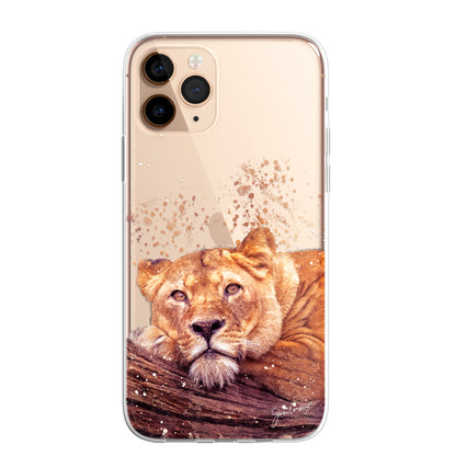 African Animals Phone Case Splatter Art CLEAR Cover Case for iPhone 14 13 12 Pro