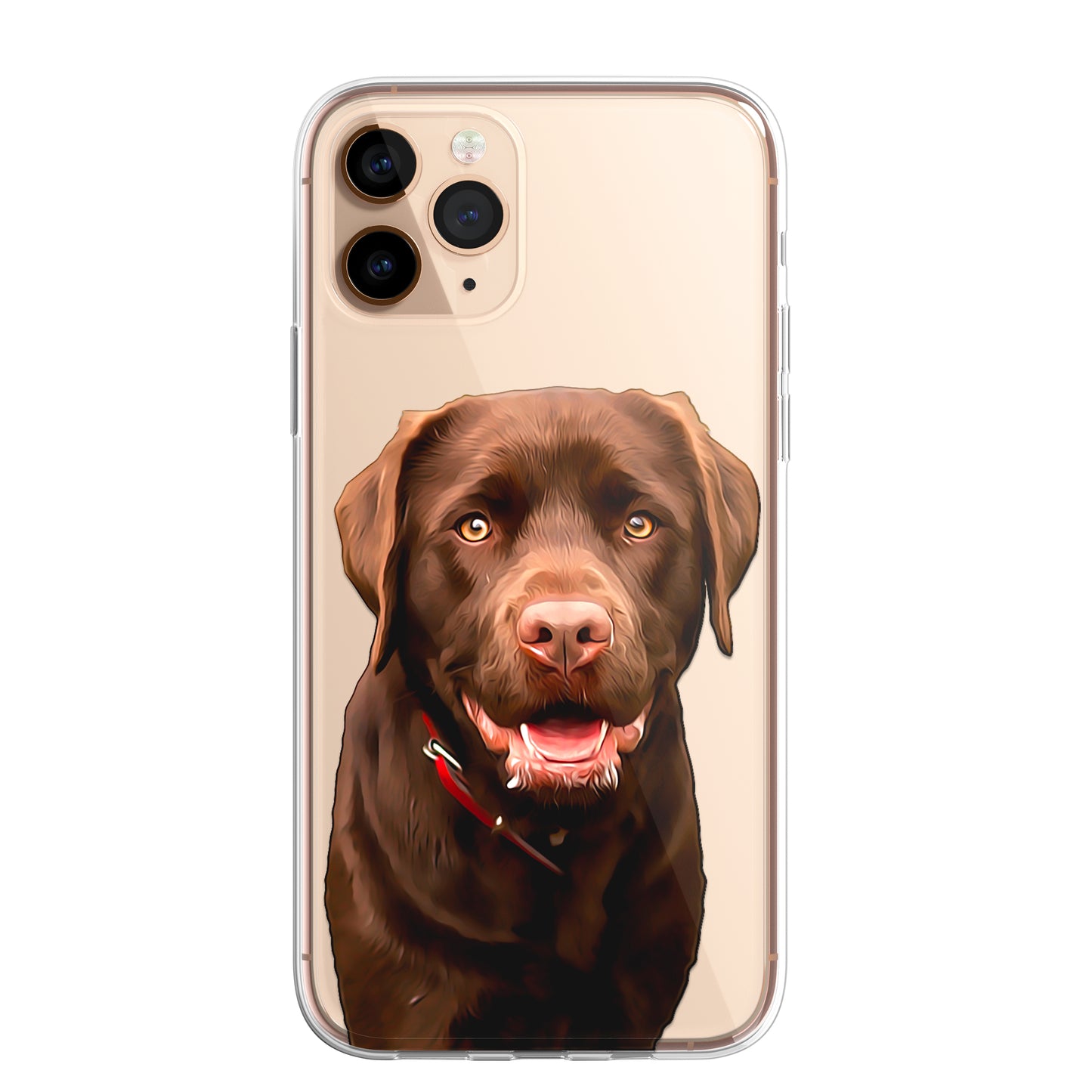 Retriever Labrador Pet Phone Case Brush Art CLEAR Phone Cover for iPhone 14 13+