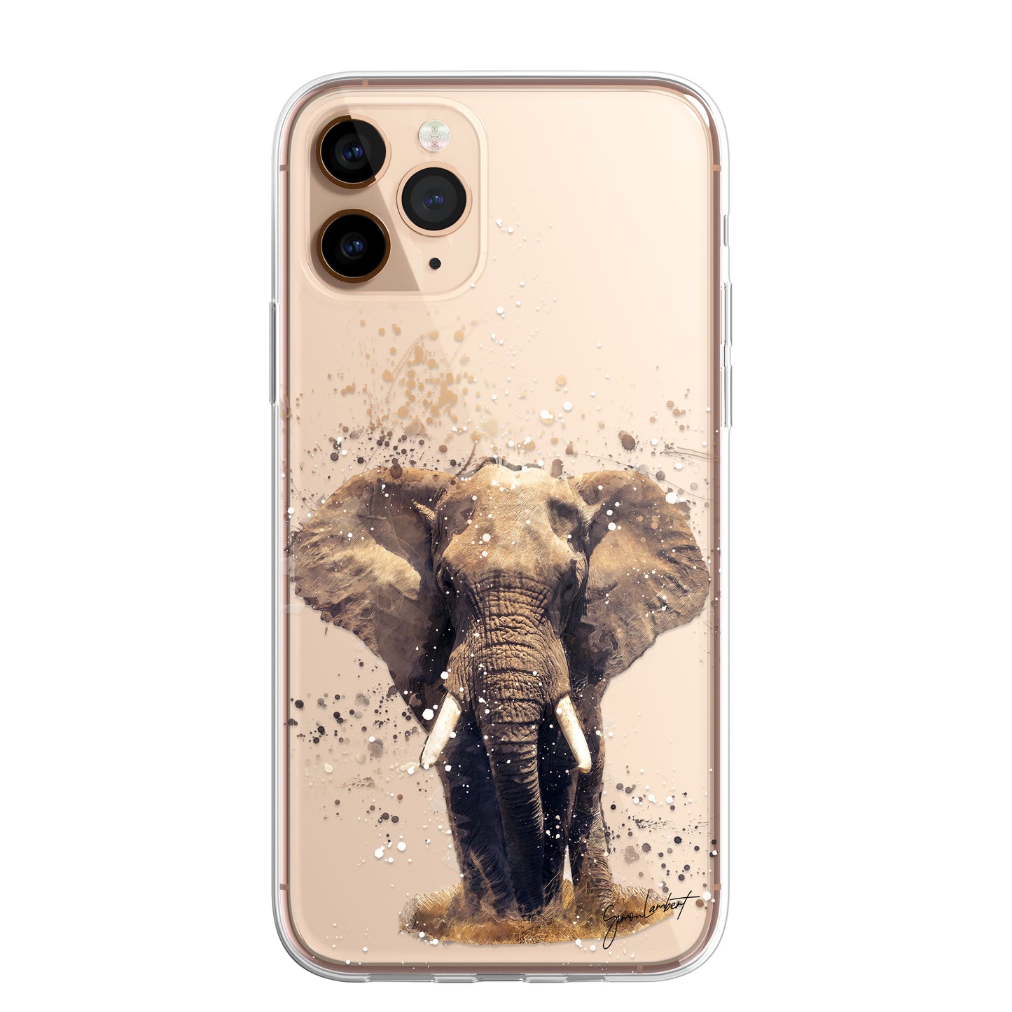 African Animals Phone Case Splatter Art CLEAR Cover Case for iPhone 14 13 12 Pro