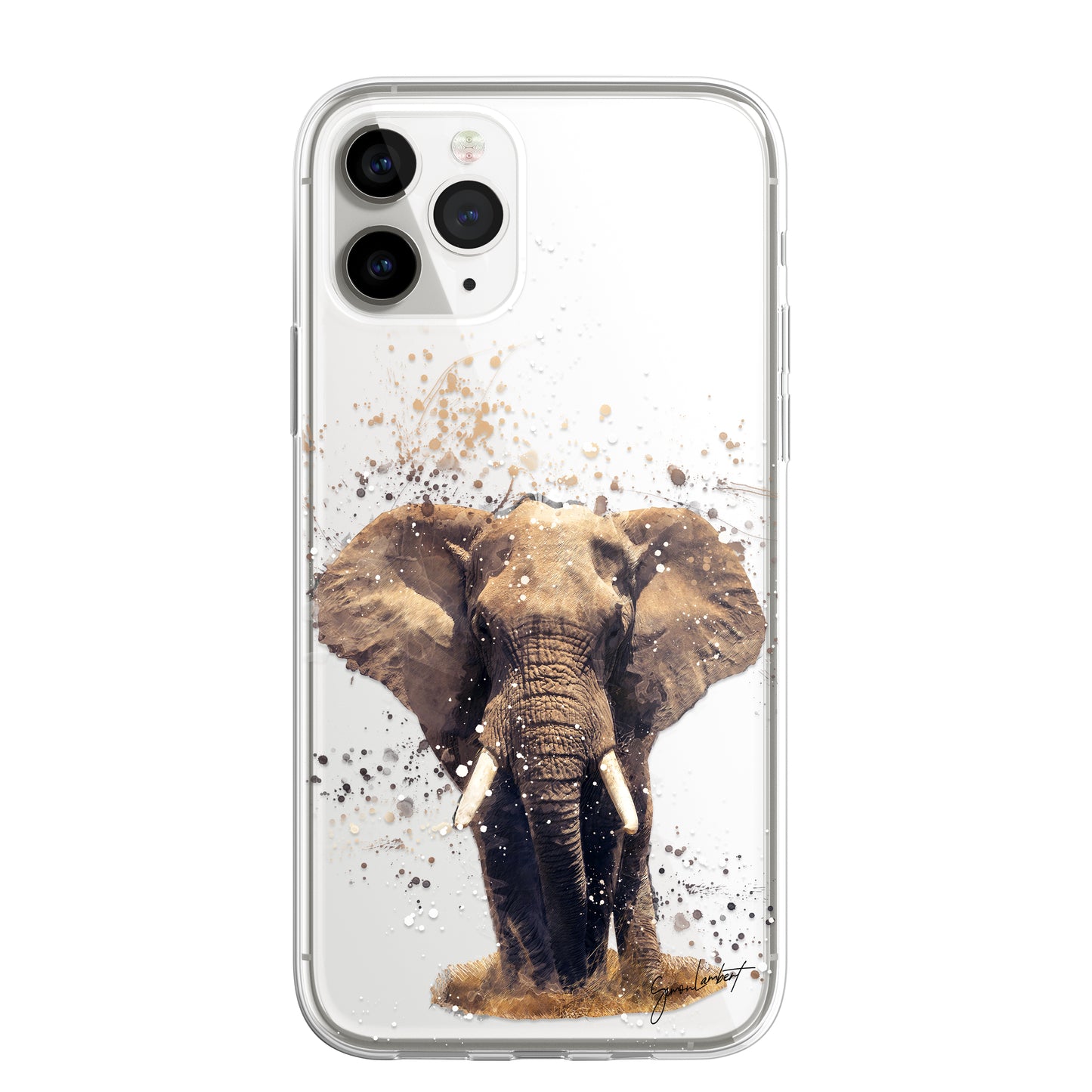 African Animals Phone Case Splatter Art CLEAR Cover Case for iPhone 14 13 12 Pro