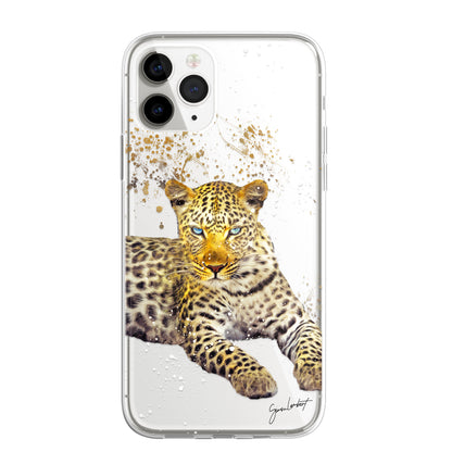 African Animals Phone Case Splatter Art CLEAR Cover Case for iPhone 14 13 12 Pro
